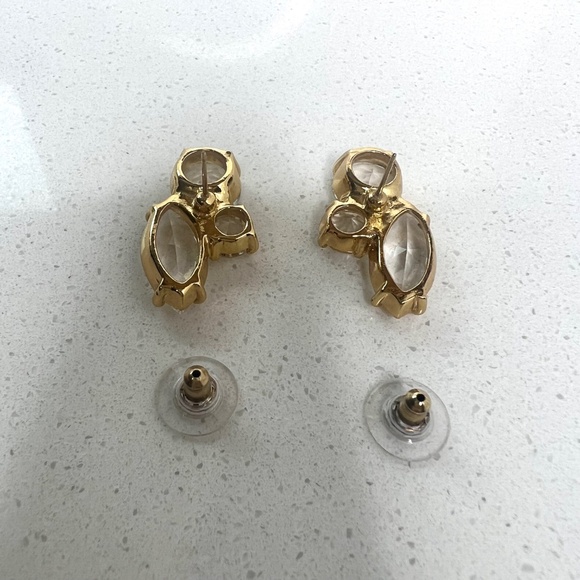 Kate Spade Faceted Crystal Cluster Stud Earrings Gold tone with crystal - Picture 3 of 8